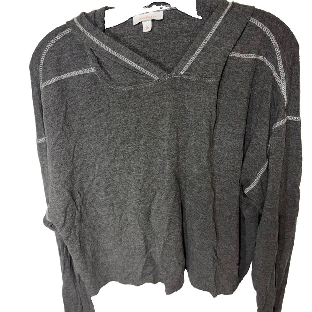 Colsie Women's Large Grey Light Weight Stitched Hoodie